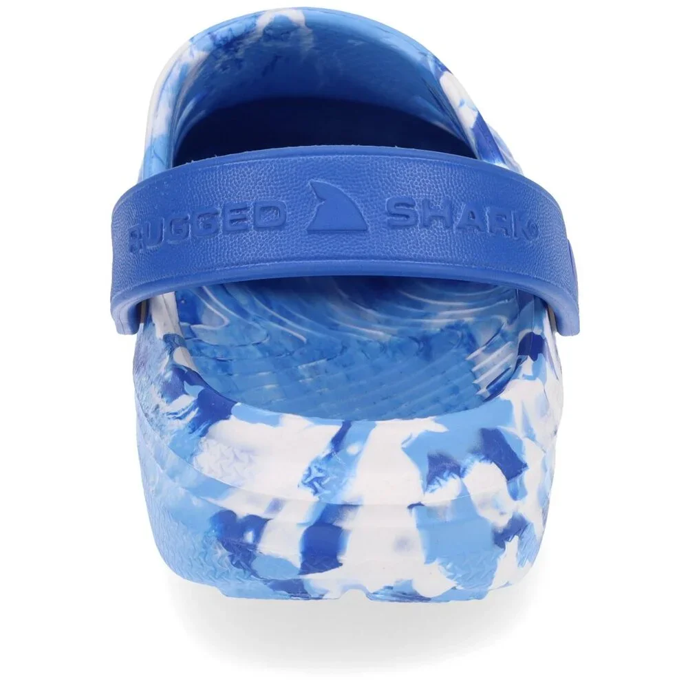 Rugged Shark LITTLE BOYS Clogs SIZE 1 Blue Swirl Sandals NEW